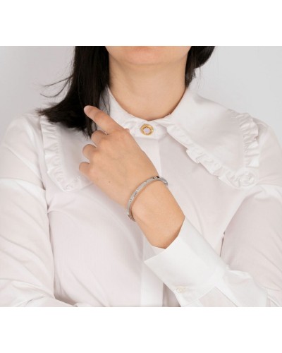 Pulsera media caña  acero