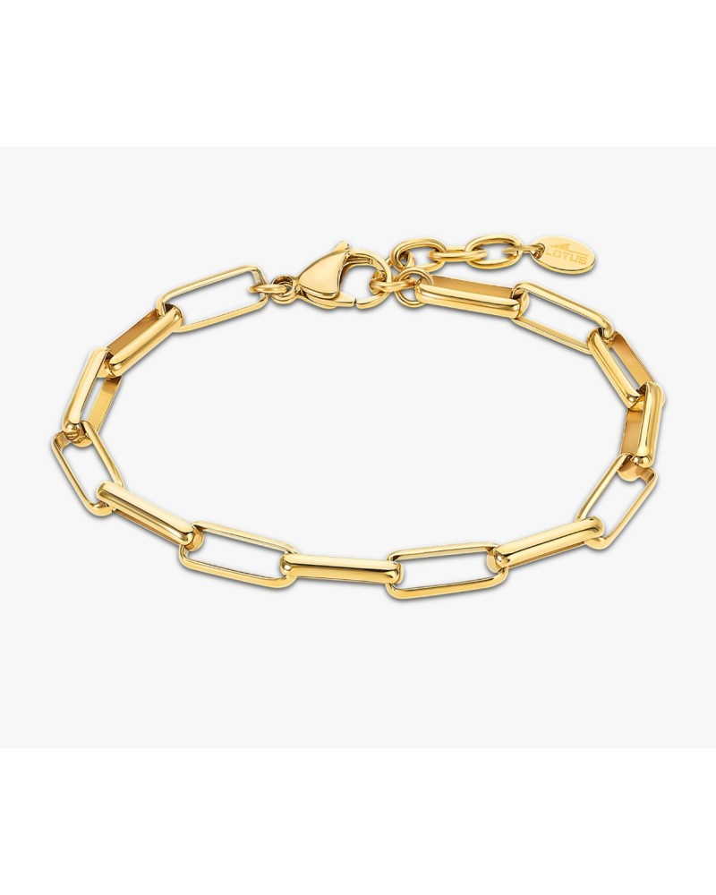 Pulsera eslabones acero dorado