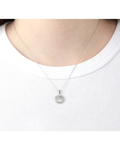 Collar con colgante círculo plata de ley