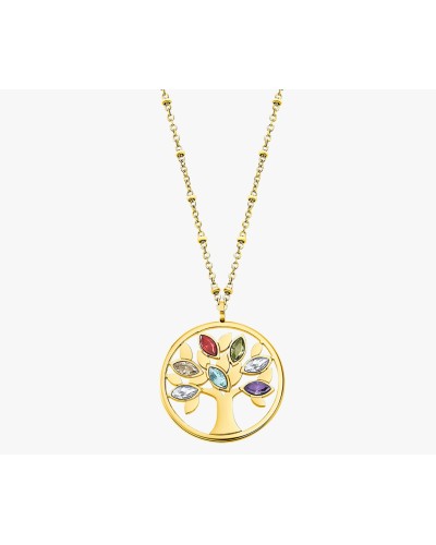Collar árbol de la vida acero dorado