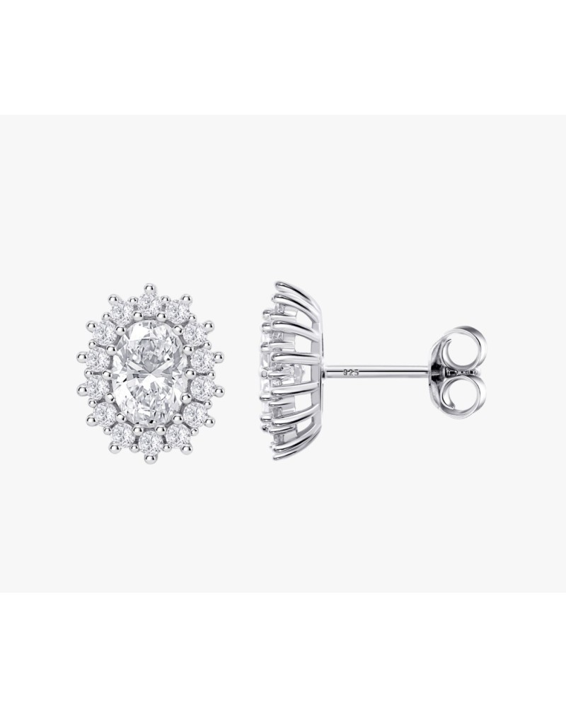 Pendientes Plata de ley piedra blanca
