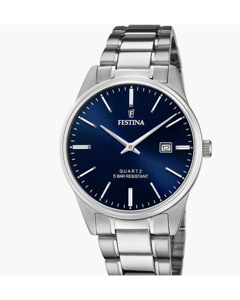 Reloj festina esfera azul y acero