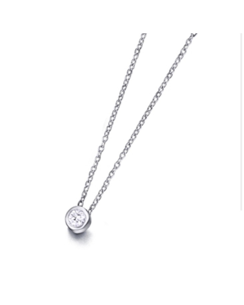 Gargantilla diamante oro blanco