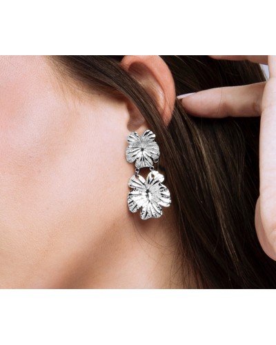 Pendientes flores acero