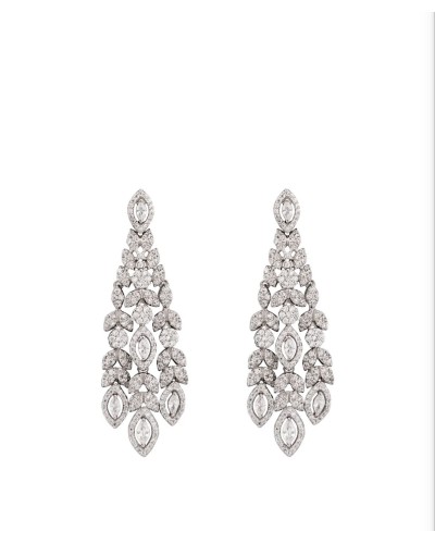Pendientes novia plata de ley largos