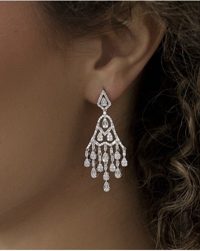 Pendientes novia plata de ley con circonitas