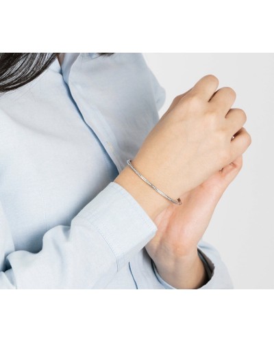 Pulsera acero medio caña con piedras