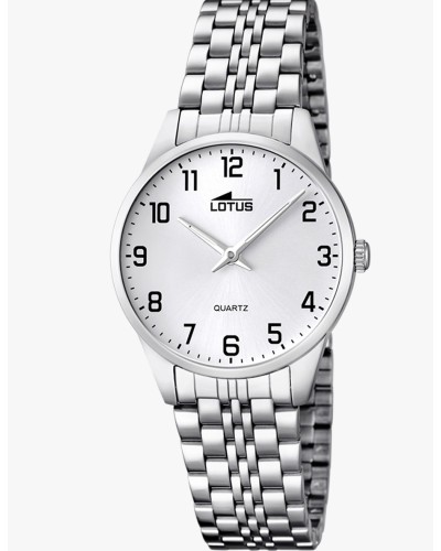 El reloj Lotus 15884/1 para mujer es una pieza impresionante con una caja de acero y cristal mineral, y una correa de acero