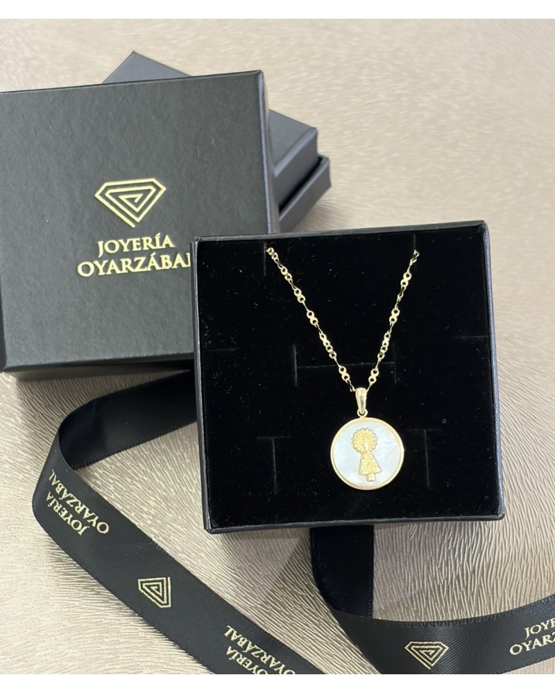 Medalla Nácar y oro de ley virgen del pilar