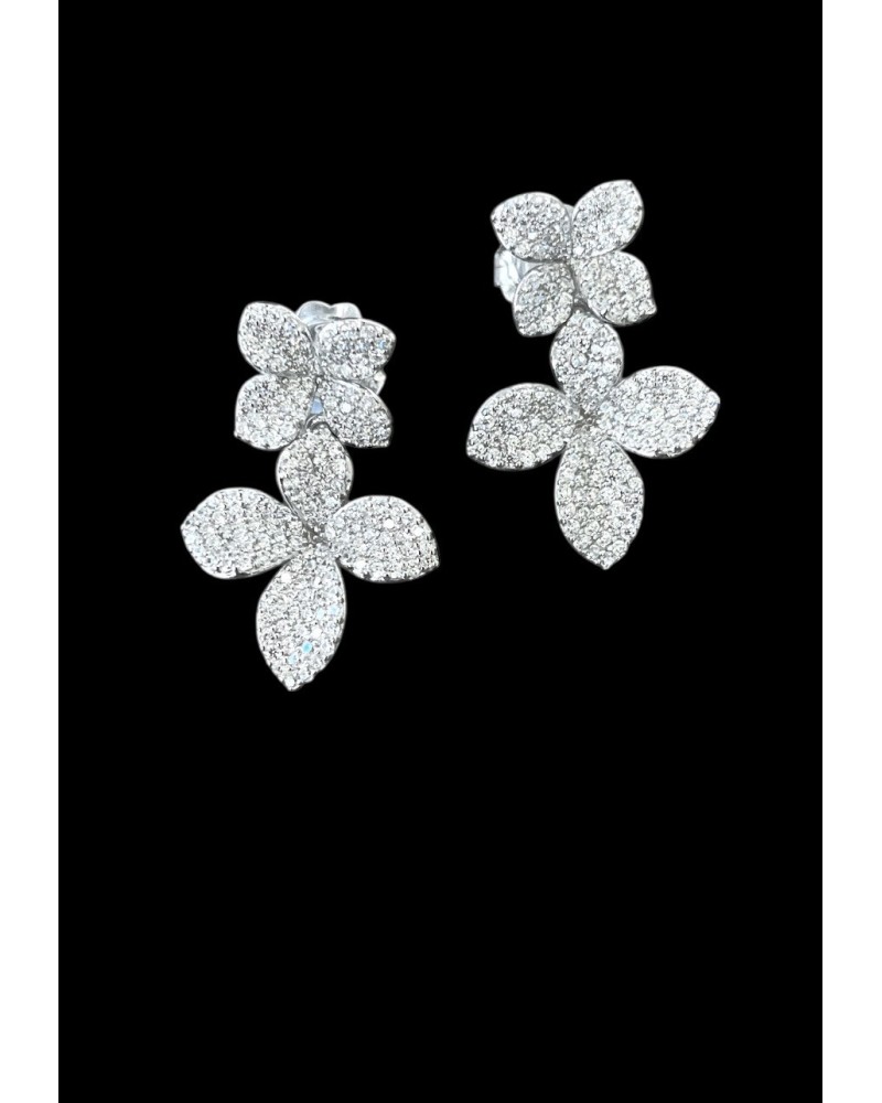 Pendientes plata de ley Gio, diseño flor