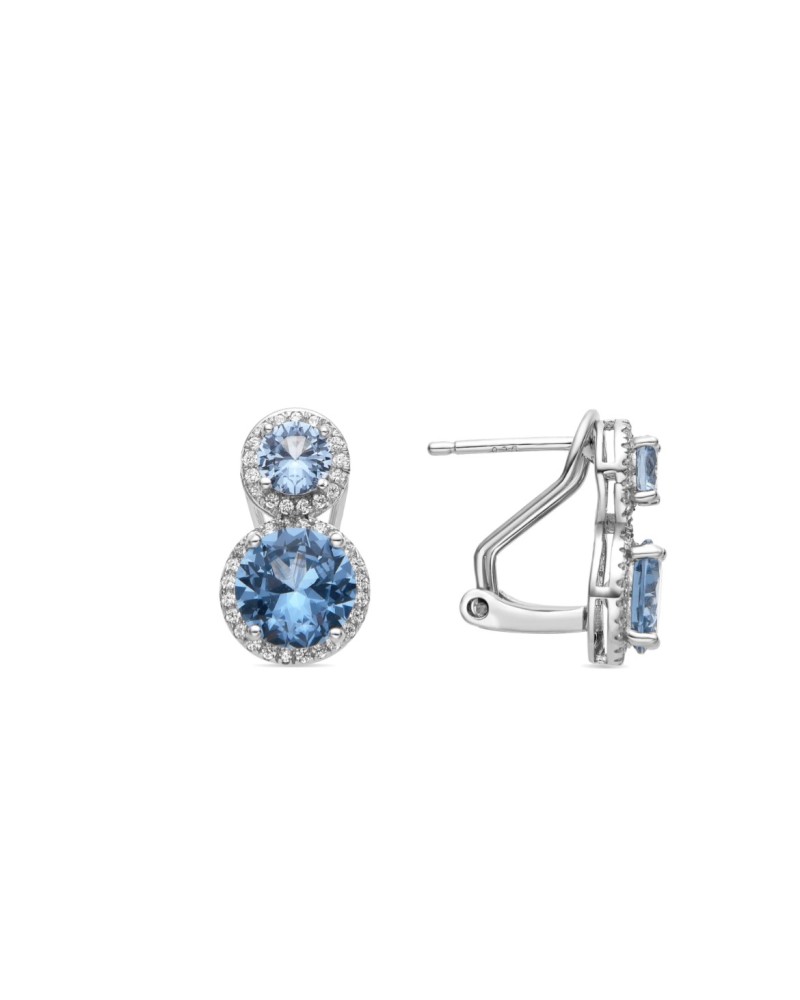 Pendientes plata de ley color azul