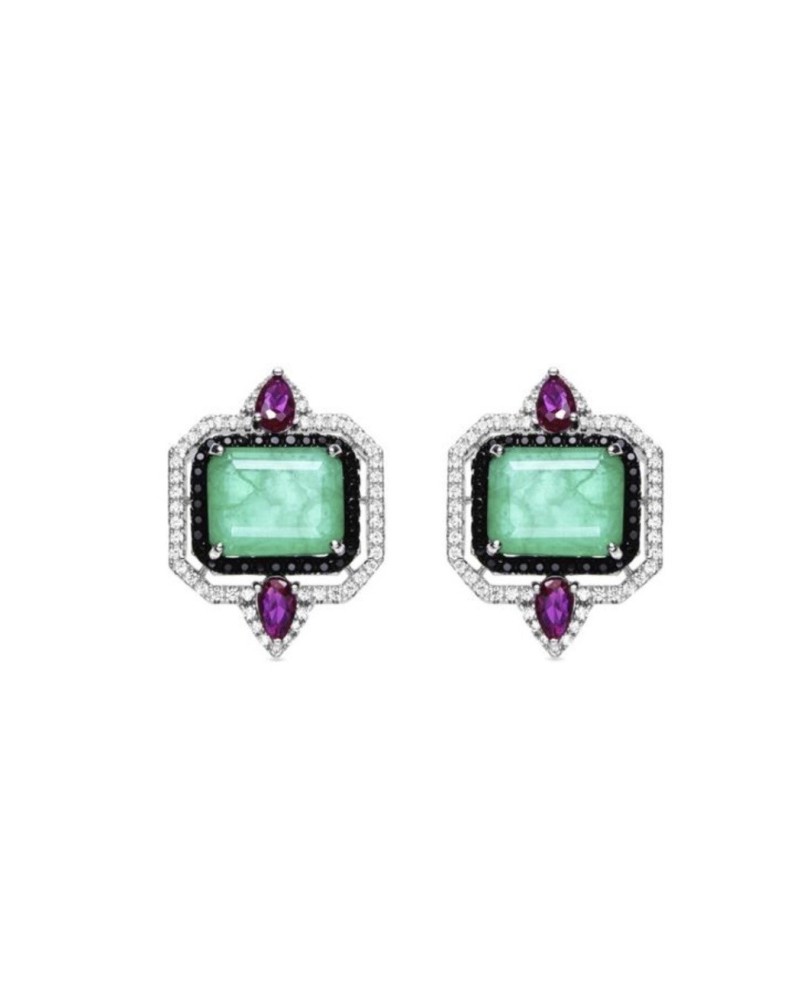 Pendientes joya color verde