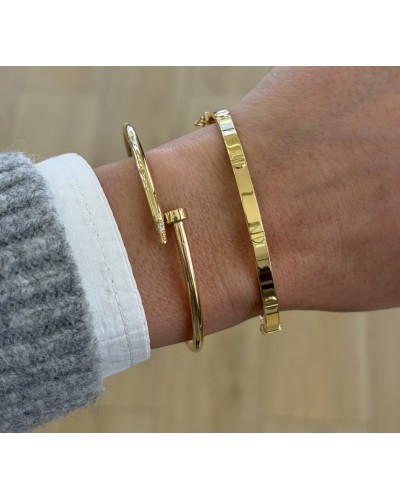 Pulsera Media Caña oro de ley