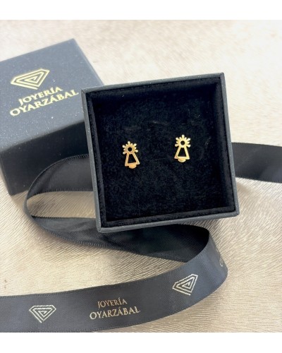 Pendientes Virgen del Pilar oro 18 quilates
