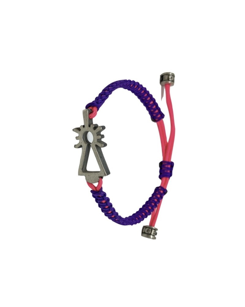 Pulsera Virgen del Pilar plata de ley color rosa