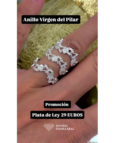 Anillo virgen del Pilar plata de ley