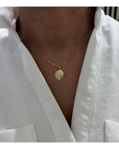 Medalla Calada virgen del Pilar oro 18 quilates