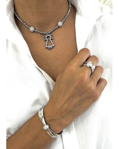 Pulsera Media caña en plata de ley